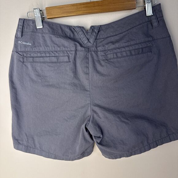 Columbia Gray Women’s Cotton Chino Shorts Size 8 Outdoor Hiking Casual - Picture 4 of 11